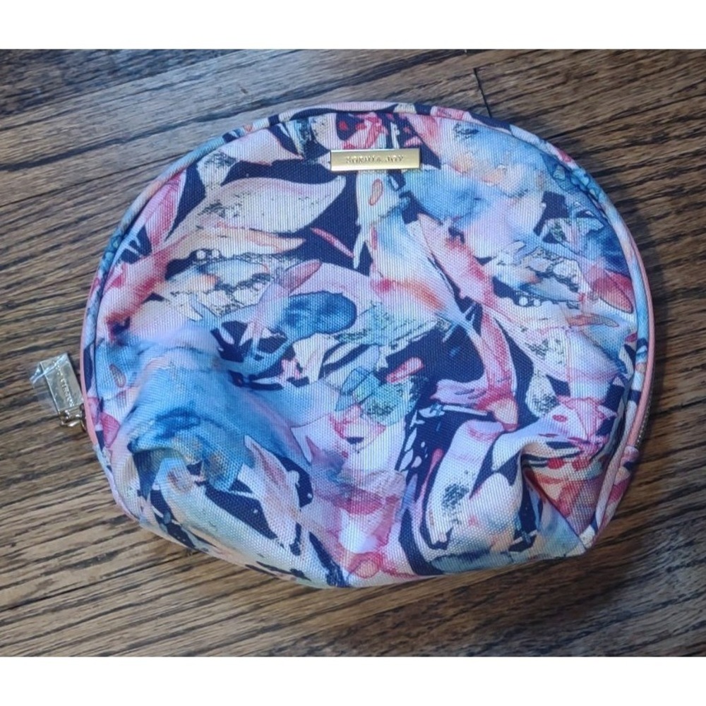 Sophia Joy Floral Makeup Bag Watercolor Pink Blue Aesthetic Cosmetic Pouch
